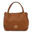 Nora Handtasche aus Weichem Geprägtem Leder Cognac TL142412