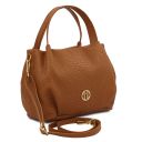 Nora Handtasche aus Weichem Geprägtem Leder Cognac TL142412