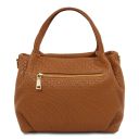 Nora Handtasche aus Weichem Geprägtem Leder Cognac TL142412