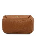 Nora Soft Woven Leather Handbag Cognac TL142412