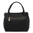 Nora Soft Woven Leather Handbag Black TL142412