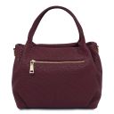 Nora Handtasche aus Weichem Geprägtem Leder Bordeaux TL142412