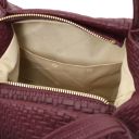 Nora Sac à Main en Cuir Souple Imprimé Tressé Bordeaux TL142412