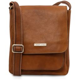 Jimmy Leather Crossbody bag for men With Front Pocket Natural TL141407