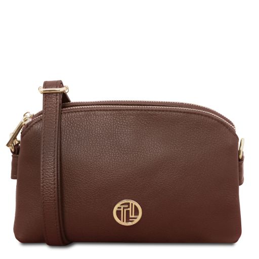 Lily Bolso en Piel Suave con Bandolera Café TL142375