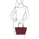 Willow Borsa a Mano in Pelle Scamosciata Bordeaux TL142425