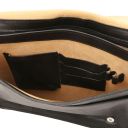 TL Messenger Two Compartments Leather Shoulder bag - Large Size Black TL142430