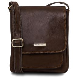 Jimmy Bolso Para Hombre en Piel con Bolsillo Delantero Marrón oscuro TL141407