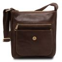 Jimmy Bolso Para Hombre en Piel con Bolsillo Delantero Marrón oscuro TL141407