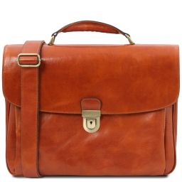 Alessandria Leather Multi Compartment TL SMART Laptop Briefcase Мед TL142440