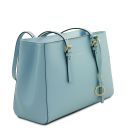 TL Bag Schultertasche aus Leder Himmelblau TL142037
