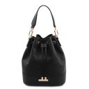Panarea Sac Seau Pour Femme en Cuir et Elégant Portefeuille en Cuir Entièrement Zippée Noir TL142443