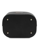 Panarea Sac Seau Pour Femme en Cuir et Elégant Portefeuille en Cuir Entièrement Zippée Noir TL142443