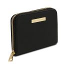 Panarea Borsa Secchiello in Pelle ed Esclusivo Portafogli in Pelle zip Around Nero TL142443