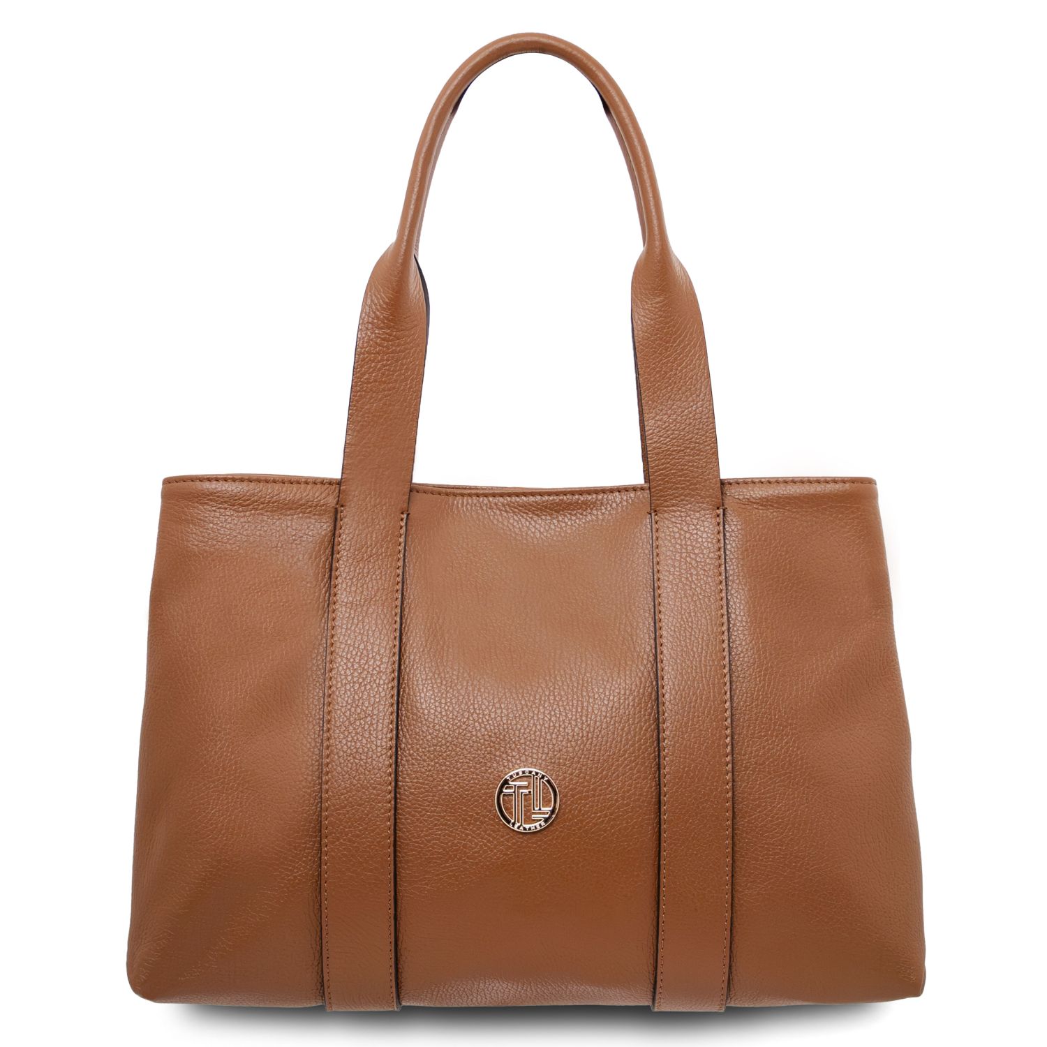 Borsa a spalla in pelle morbida Cognac