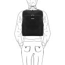 Bangkok Mochila en Piel Porta Ordenador - Tamaño Grande Negro TL142336