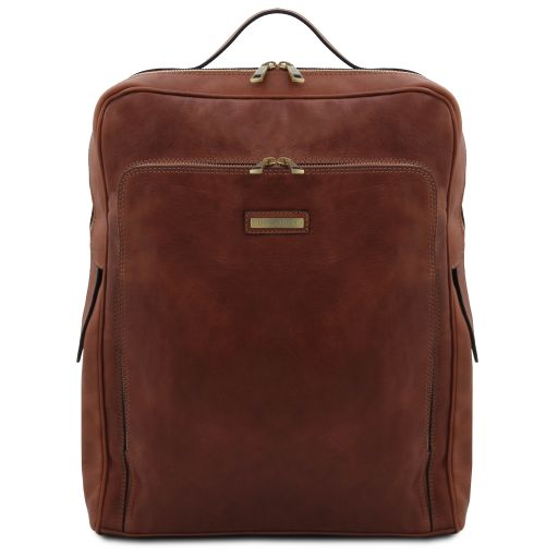 Bangkok Leather Laptop Backpack - Large Size Brown TL142336