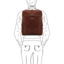 Bangkok Leather Laptop Backpack - Large Size Коричневый TL142336