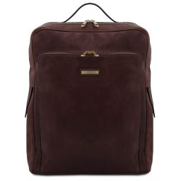 Bangkok Leather Laptop Backpack - Large Size Dark Brown TL142336