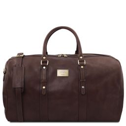 Francoforte Exclusive Leather Weekender Travel Bag Dark Brown TL142338