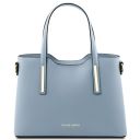 Olimpia Leather Tote - Small Size Light Blue TL141521