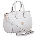 Layla Croc Print Leather Duffle bag White TL142398