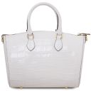 Layla Bolso a Mano en Piel Efecto Coco Blanco TL142398