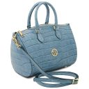 Layla Sac à Main en Cuir Effet Croco Bleu céleste TL142398