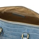 Layla Sac à Main en Cuir Effet Croco Bleu céleste TL142398