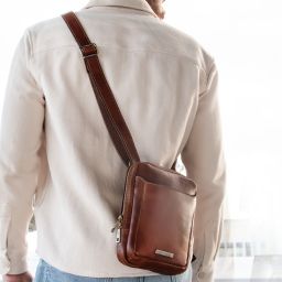 Mark Leather Crossbody Bag Black TL142428