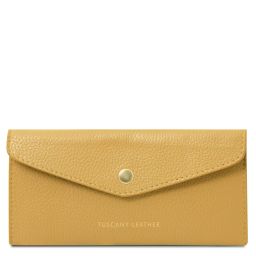 Cartera Tipo Sobre en Piel Amarillo pastel TL142322