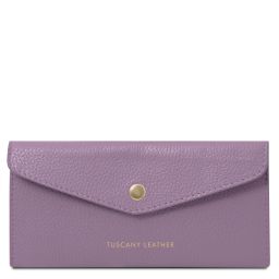 Portefeuille Enveloppe en Cuir Lilas TL142322