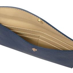 Portafoglio a Busta in Pelle Blu scuro TL142322