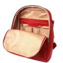 TL Bag Lederrucksack Für Damen aus Weichem Leder Lipstick Rot TL141376