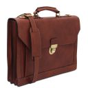 Cremona Cartable en Cuir Avec 3 Compartiments Marron TL142448
