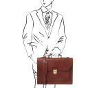 Cremona Aktentasche aus Leder 3 Fächer Braun TL142448