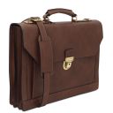 Cremona Porta Folios en Piel con 3 Compartimentos Marrón oscuro TL142448