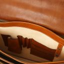 Cremona Cartable en Cuir Avec 3 Compartiments Naturel TL142448