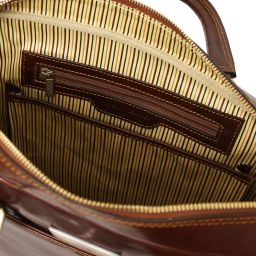 Urbino Notebook-Aktentasche aus Leder mit Vorderfach Braun TL141241