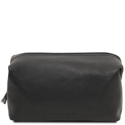 Smarty Leather Toiletry bag - Large Size Black TL141219