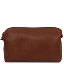 Smarty Reise- Kulturtasche aus Leder - Gross Braun TL141219