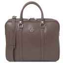 Prato Borsa Porta Computer da Donna in Pelle Saffiano Talpa scuro TL142453