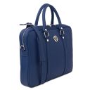 Prato Borsa Porta Computer da Donna in Pelle Saffiano Blu scuro TL142453
