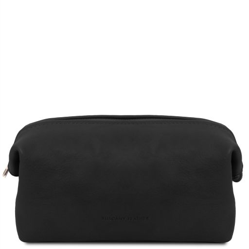 Smarty Reise - Kulturtasche aus Leder - Klein Schwarz TL141220