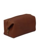Smarty Reise - Kulturtasche aus Leder - Klein Braun TL141220