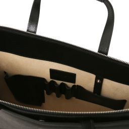 Palermo Borsa da Lavoro in Pelle Saffiano da Donna 3 Scomparti Nero TL141369