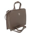 Palermo Borsa da Lavoro in Pelle Saffiano da Donna 3 Scomparti Talpa scuro TL141369