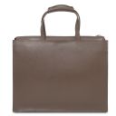 Palermo Serviette en Cuir Saffiano Avec 3 Compartiments Taupe foncé TL141369