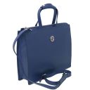 Palermo Borsa da Lavoro in Pelle Saffiano da Donna 3 Scomparti Blu scuro TL141369