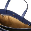 Palermo Saffiano Leather Briefcase 3 Compartments for Women Dark Blue TL141369